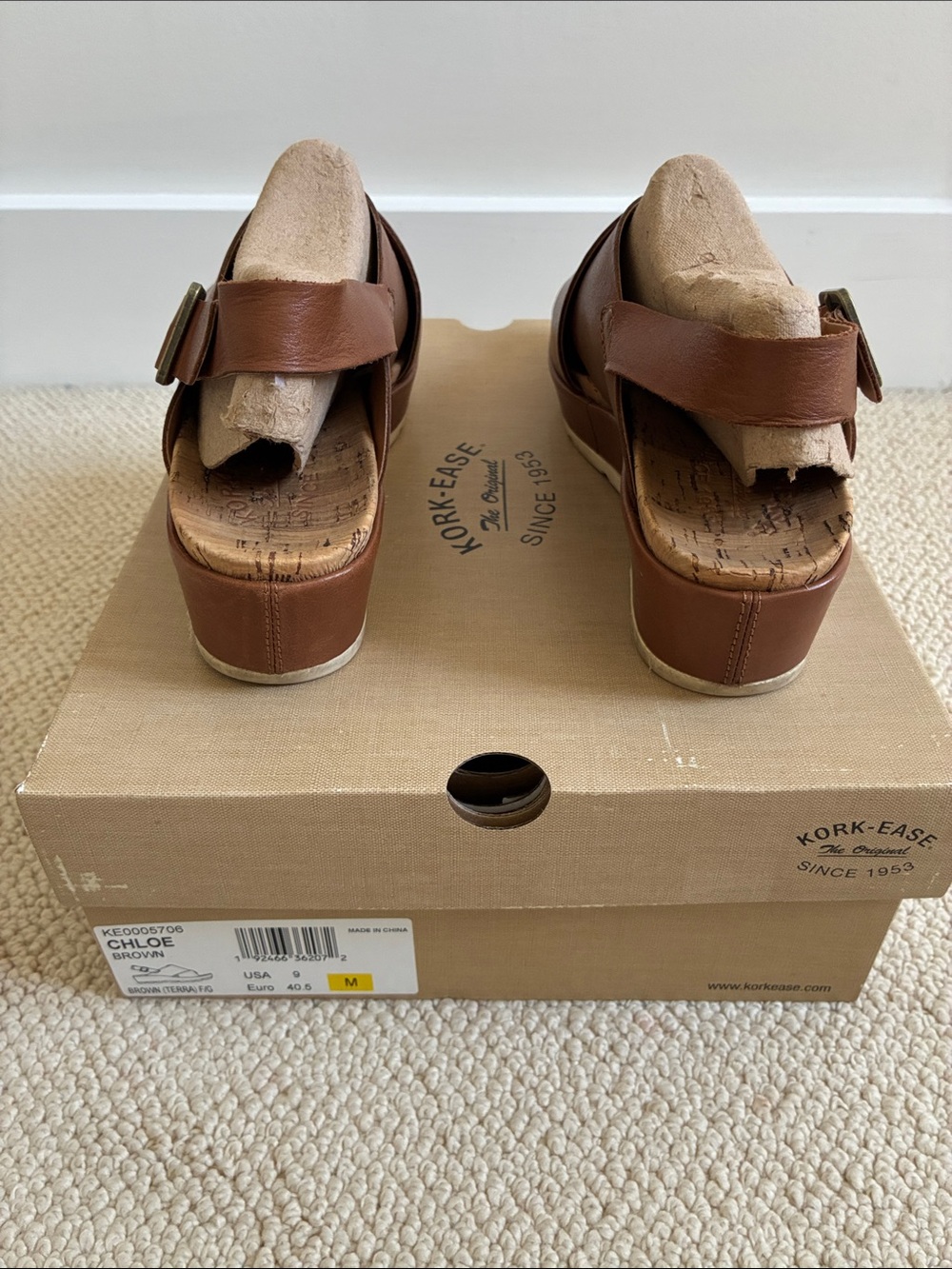 Kork-Ease Brown Leather Chloe Crisscross Wedge Sandals great condition size 9 - Picture 4 of 7